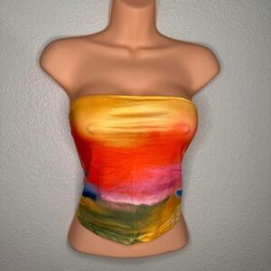New Sunset tie dye bandeau top